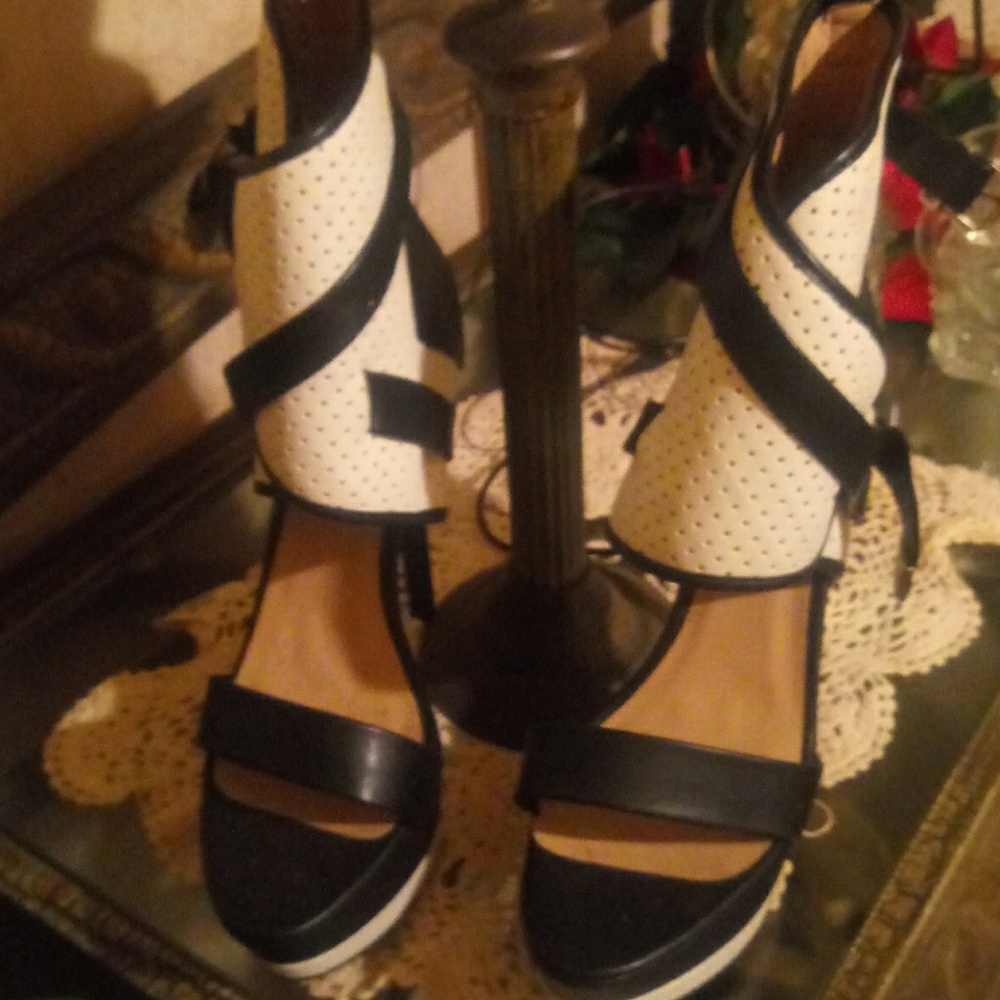 Black and white shoes